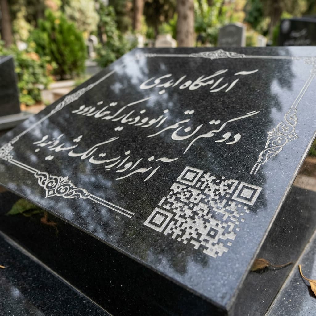 یادبود مجازی + پلاک QR سنگ مزار - نمای 2